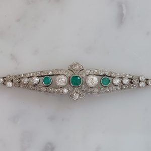 Antique Edwardian Emerald and Diamond Bracelet