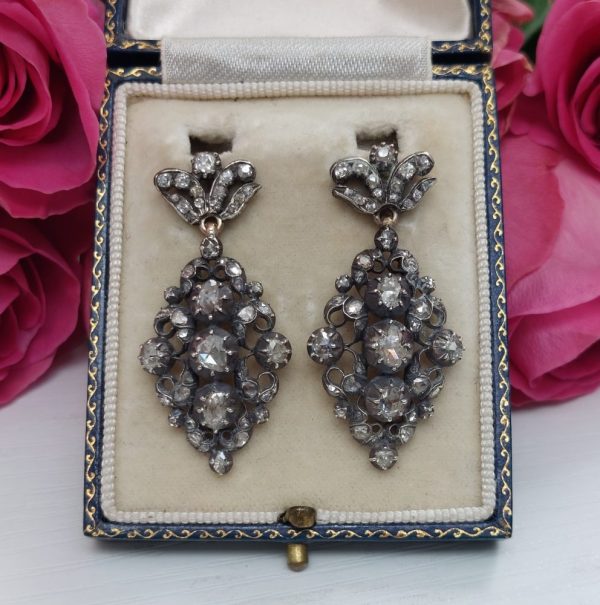 Antique Victorian Diamond Drop Earrings, 2.25cts