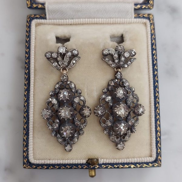 Antique Victorian Diamond Drop Earrings, 2.25cts