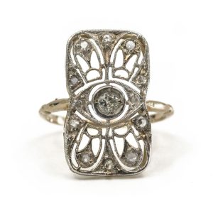 Art Nouveau Antique Diamond Filigree Ring
