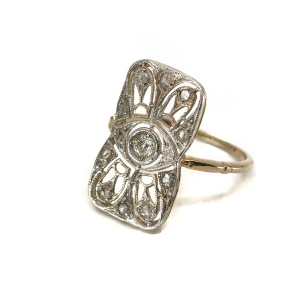 Art Nouveau Antique Diamond Filigree Ring