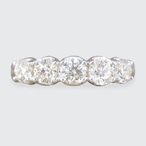 Brilliant Cut Diamond Five Stone Ring, 1ct