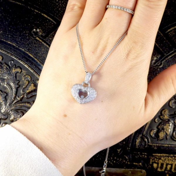 Diamond Set Heart Pendant Necklace