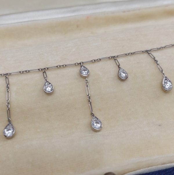Dior Vintage Diamond Teardrop Pendant Necklace