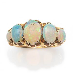 Victorian Antique Opal Five Stone Ring