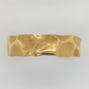 Vintage Italian Textured Gold Bangle Bracelet
