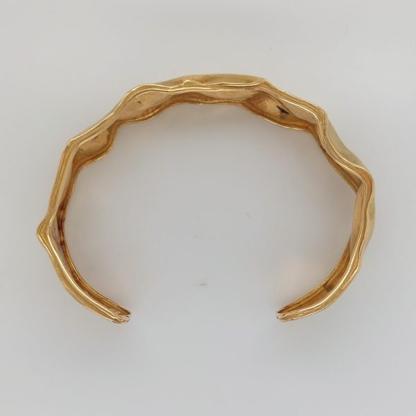 Vintage Italian Textured Gold Bangle Bracelet