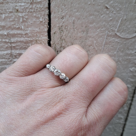 Vintage Five Stone Diamond Engagement Ring, 0.90 carat total