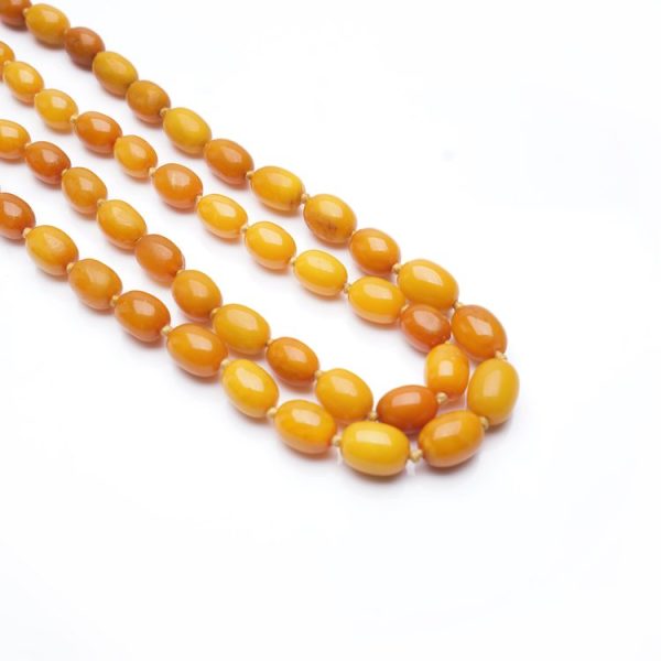 Vintage Two Strand Natural Baltic Amber Bead Necklace