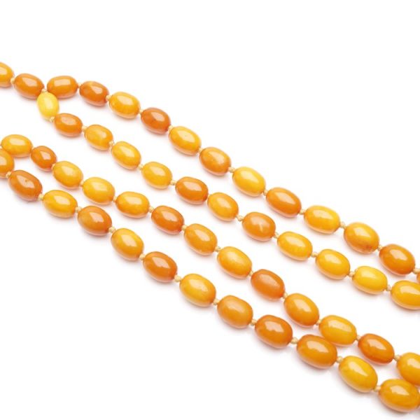 Vintage Two Strand Natural Baltic Amber Beaded Necklace Circa 1970s