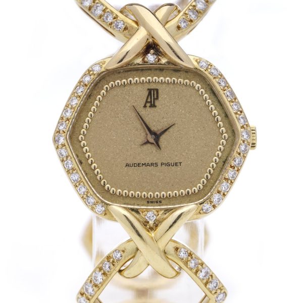 Vintage 1990s Audemars Piguet 3.44ct Diamond Set 18ct Yellow Gold Manual Watch