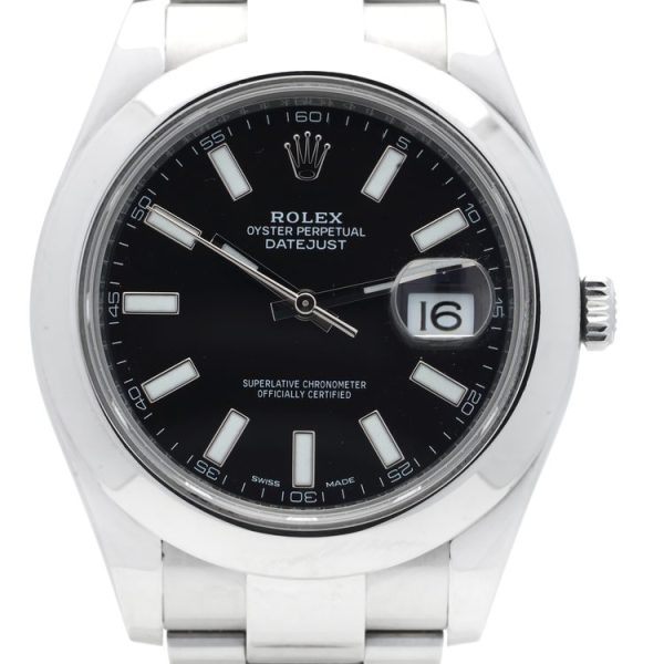 Rolex Oyster Perpetual Datejust II Stainless Steel 116300 Automatic Watch with Black Dial
