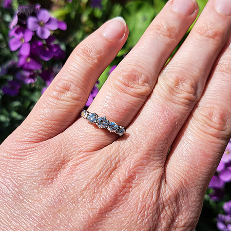Vintage Five Stone Diamond Engagement Ring, 0.90 carats