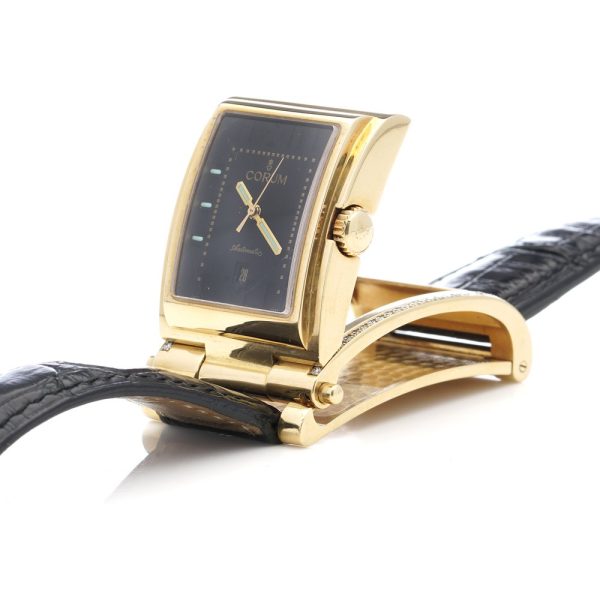Corum Tabogan 18ct Yellow Gold Watch with Diamonds, case can be repositioned to turn into table watch/clock