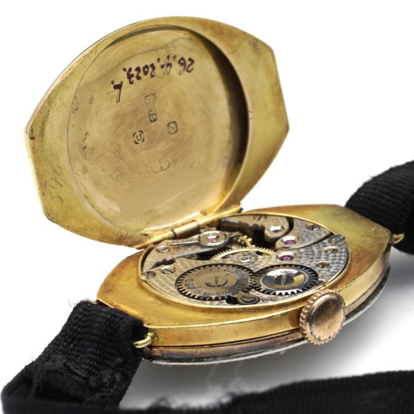 Antique Art Deco Vertex 18ct Gold Manual Watch with Diamonds, Circa 1919