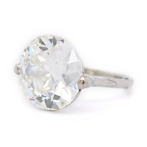 Antique Certified VS2 9.62ct Old European Cut Diamond Solitaire Engagement Ring