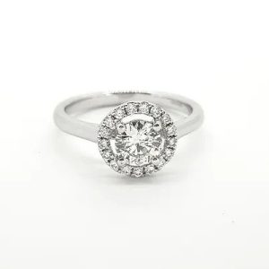 Diamond Fixed Halo Cluster Ring