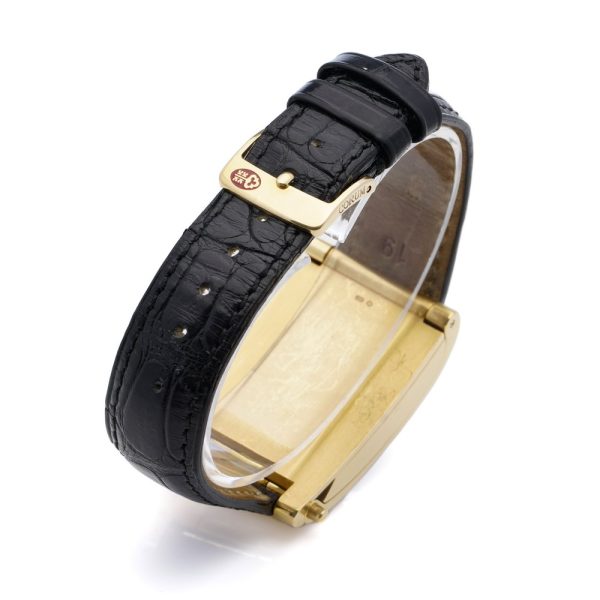 Corum Tabogan 18ct Yellow Gold Watch with 0.54cts Diamonds on original black leather strap