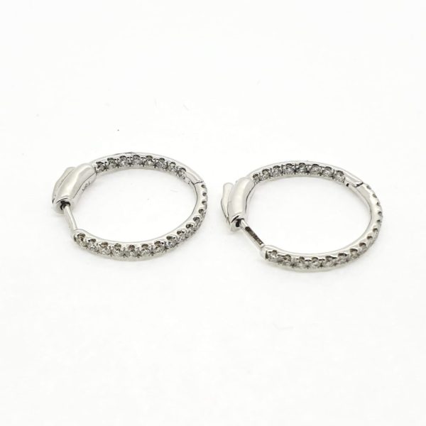 0.61ct Diamond Hoop Earrings in 18ct White Gold