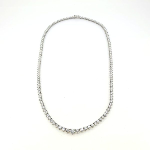Brilliant Cut Diamond Line Necklace, 11.66 carat total
