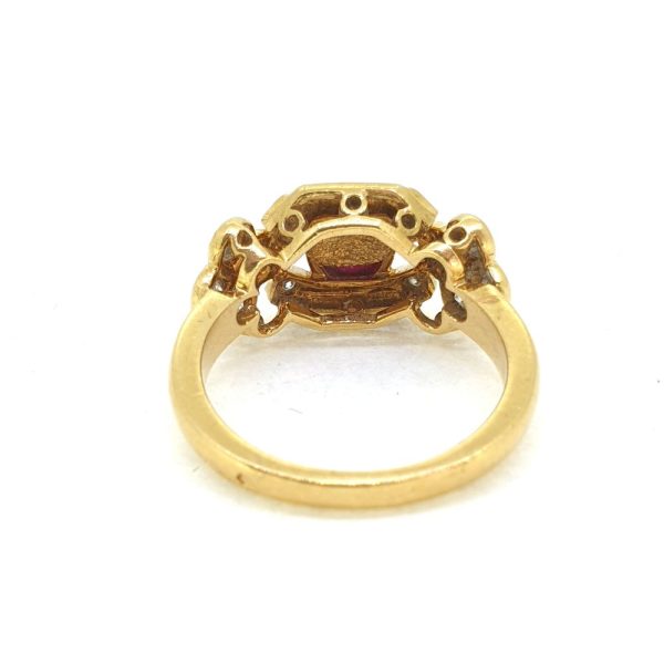 Burma Ruby and Diamond Dress Ring in 18ct yellow gold