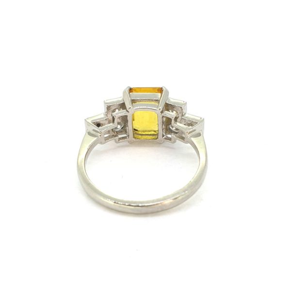 2.50ct Yellow Sapphire and Diamond Engagement Ring in Platinum