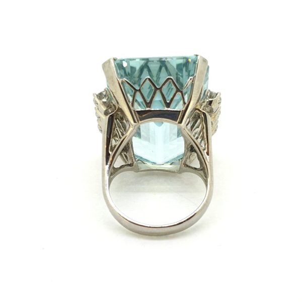 Aquamarine and Diamond Cocktail Ring, 44.21 carats