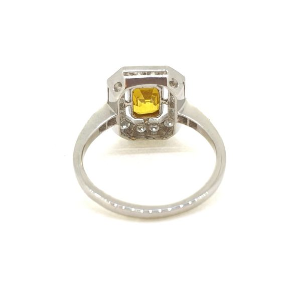 1.50ct Yellow Sapphire and Diamond Cluster Ring