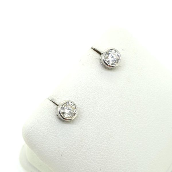 Diamond Solitaire Stud Earrings, 0.65 carat total