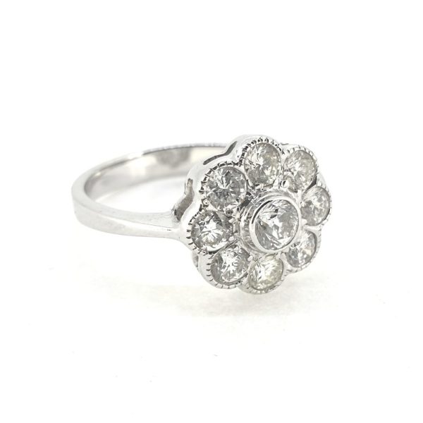 1.20ct Diamond Floral Cluster Ring in 18ct White Gold
