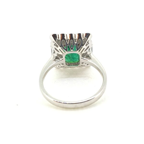 3.60ct Emerald and Diamond Cluster Dress Ring