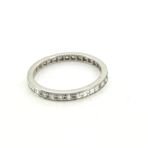 Platinum and 0.90ct Diamond Full Eternity Band Ring