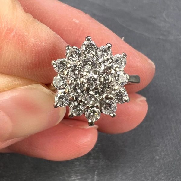 1.90ct Diamond Cluster Dress Ring in 18ct White Gold