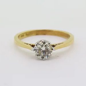 Traditional Single Stone Diamond Solitaire Engagement Ring 0.73 carats