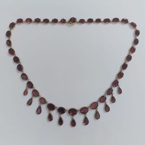 Georgian Antique Garnet Riviere Fringe Necklace