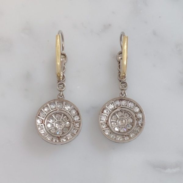 Art Deco Antique 1.80ct Diamond Drop Earrings