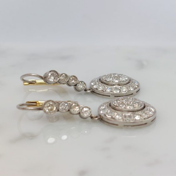 Art Deco Antique 1.80ct Diamond Drop Earrings