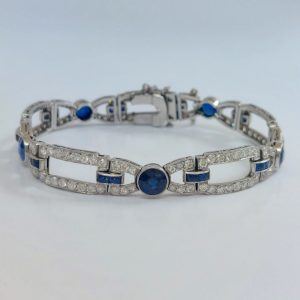 Art Deco Antique Sapphire and Diamond Bracelet