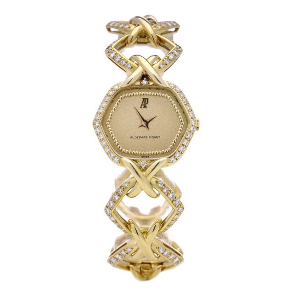 Vintage Audemars Piguet 18ct Yellow Gold Ultra Thin Dress Watch with Diamonds, 3.44 carat total