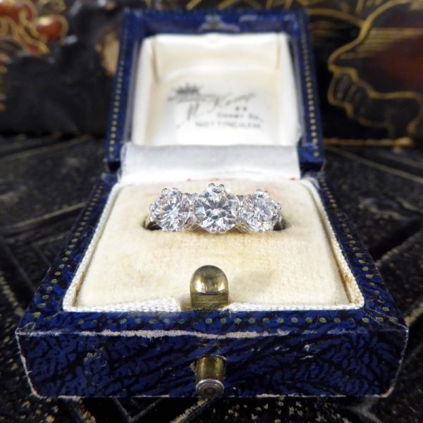 Brilliant Cut Diamond Three Stone Ring, 1.62ct