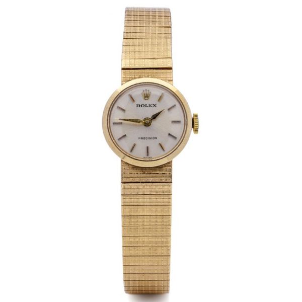 Vintage 1960s Rolex Precision 9ct Yellow Gold Ladies Cocktail Watch, with important case maker David Shackman and Sons. Made in Switzerland. Signed Rolex & DS&S
