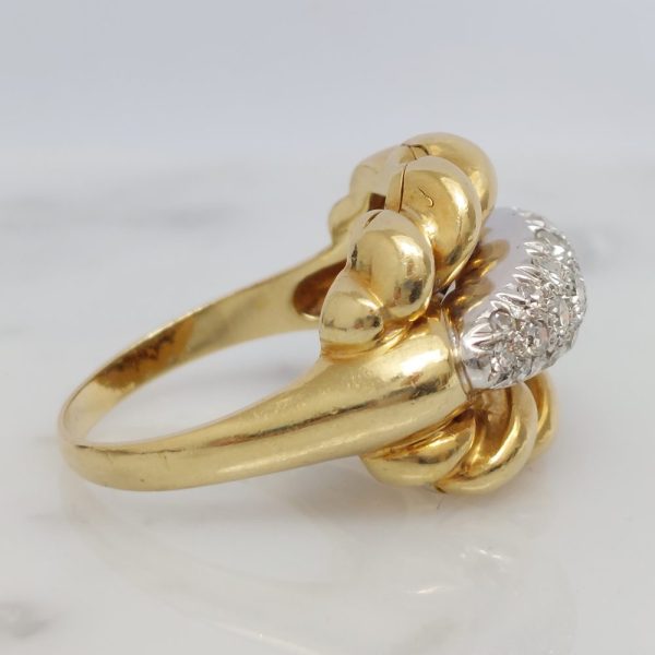 Vintage Diamond and Gold Twist Ring