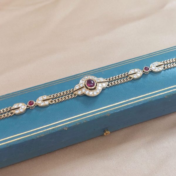 Vintage Mauboussin Ruby and Diamond Bracelet