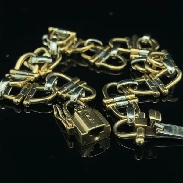 Cartier 18ct Gold Link Bracelet with Padlock Clasp