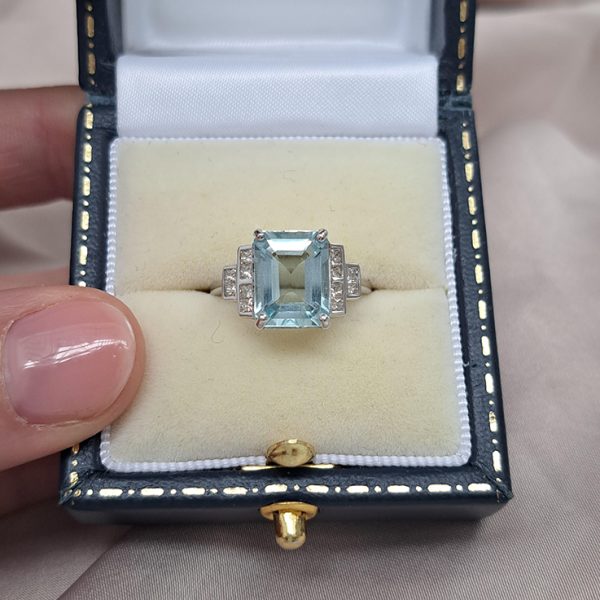 2.98ct Aquamarine and Diamond Dress Ring