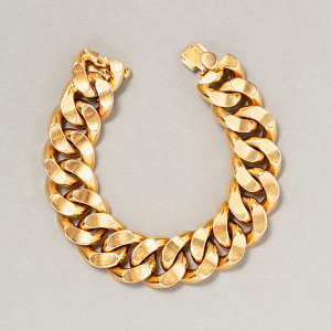 Vintage 18ct Yellow Gold Curb Link Bracelet by Auguste Grosse for Boivin