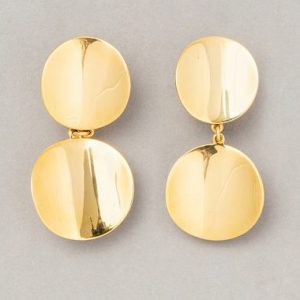 Vintage Sabbadini 18ct Gold Circle Drop Earrings