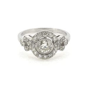 Contemporary Diamond Cluster Dress Ring in Platinum