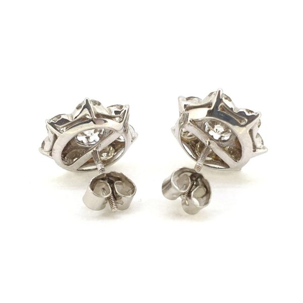 3.30ct Diamond Floral Cluster Earrings