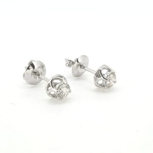 Diamond Solitaire Stud Earrings, 0.48 carats